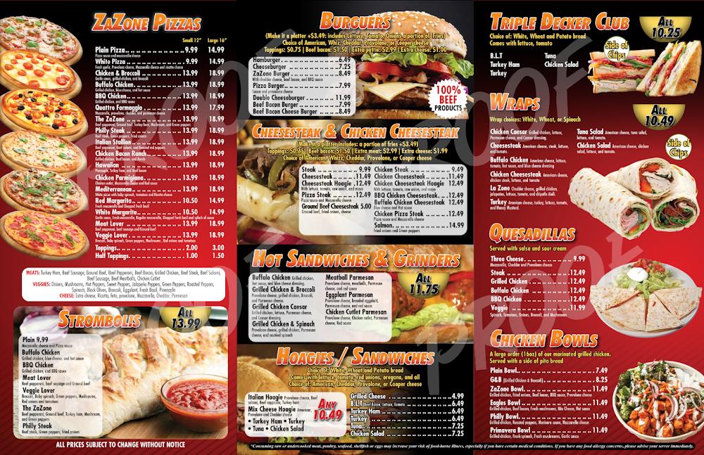 ZaZone Pizza & Grill Menu image 1